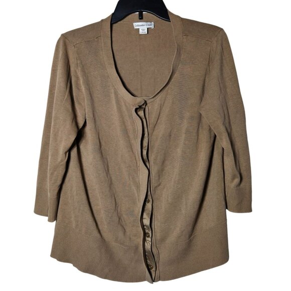 Coldwater Creek Womens Silk Blend Button Front Cardigan Sweater Size Large Knit - Picture 1 of 9